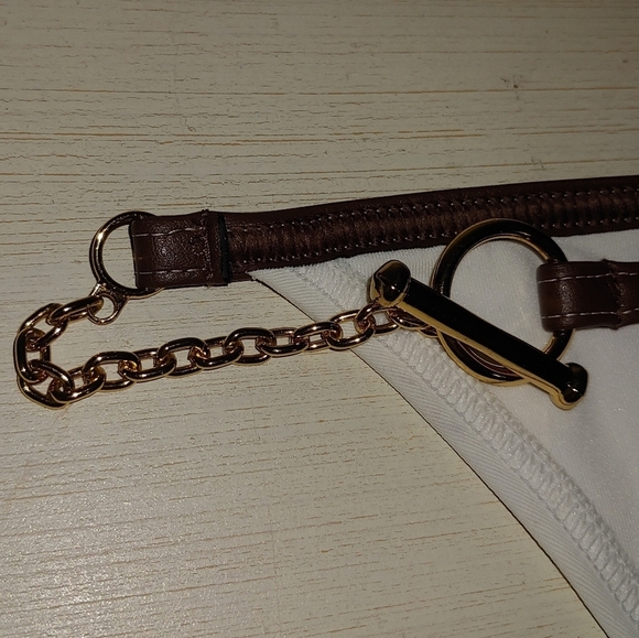 Victoria’s Secret Bikini Bottom Toggle-chain Strap Leatherette Bikini VS Swim - Picture 2 of 15